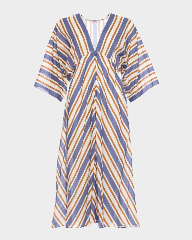 Summer Striped Maxi Dress Coverup